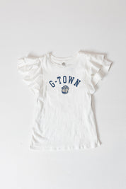GEORGETOWN HOYAS ALL IN TO WIN FLUTTER SLEEVE CREWNECK TOP