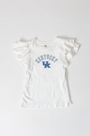 KENTUCKY WILDCATS ALL IN TO WIN FLUTTER SLEEVE CREWNECK TOP