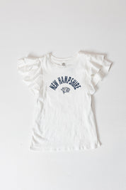 NEW HAMPSHIRE WILDCATS ALL IN TO WIN FLUTTER SLEEVE CREWNECK TOP