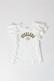 PITTSBURGH STEELERS Valkyrie Ruffle-Sleeve Knit Top