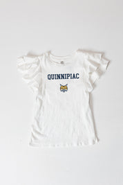 QUINNIPIAC BOBCATS ALL IN TO WIN FLUTTER SLEEVE CREWNECK TOP