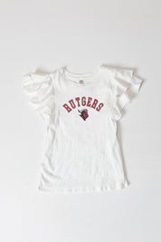RUTGERS SCARLET KNIGHTS ALL IN TO WIN FLUTTER SLEEVE CREWNECK TOP