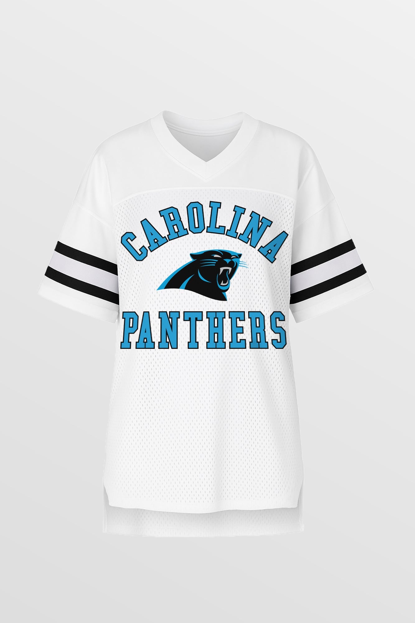 CAROLINA PANTHERS NEXT DOWN ICONIC OVERSIZED FASHION JERSEY BY RANDI MAHOMES