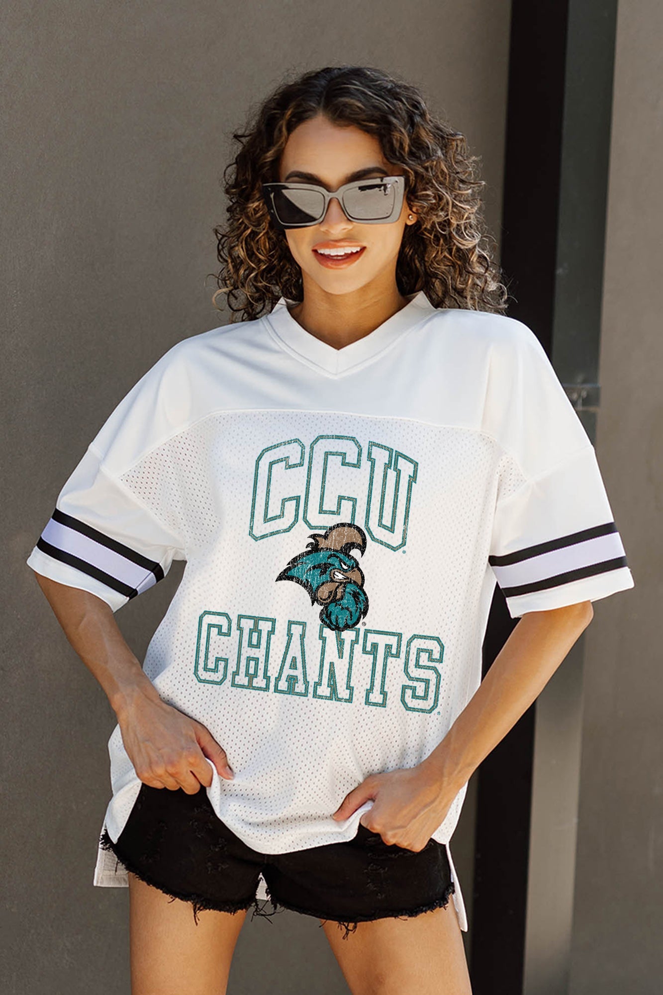 COASTAL CAROLINA CHANTICLEERS A STEP AHEAD ICONIC OVERSIZED FASHION JERSEY