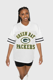 GREEN BAY PACKERS NEXT DOWN ICONIC OVERSIZED FASHION JERSEY BY RANDI MAHOMES