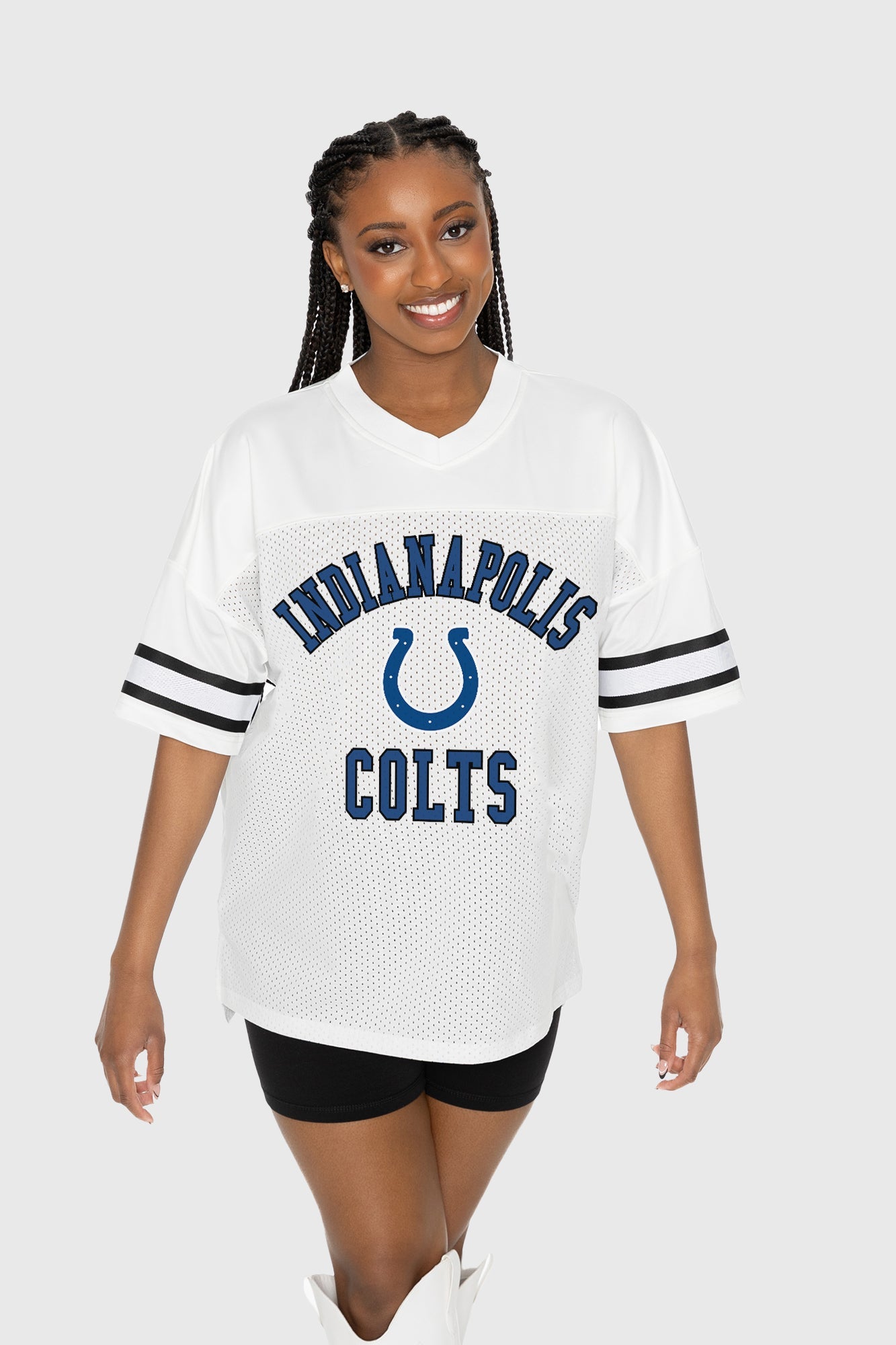 INDIANAPOLIS COLTS NEXT DOWN ICONIC OVERSIZED FASHION JERSEY BY RANDI MAHOMES