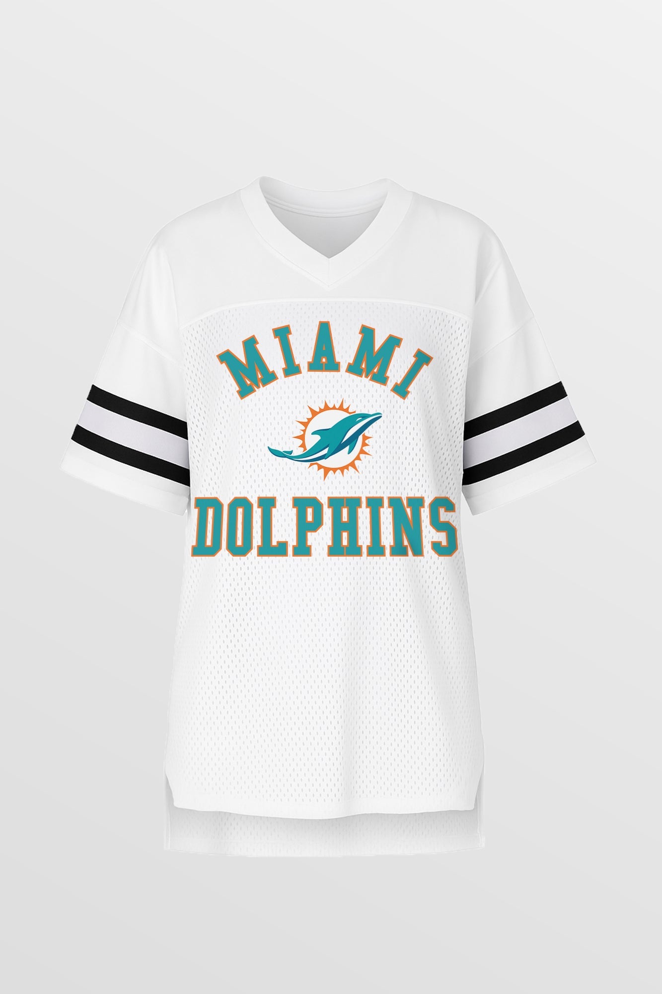 MIAMI DOLPHINS NEXT DOWN ICONIC OVERSIZED FASHION JERSEY BY RANDI MAHOMES