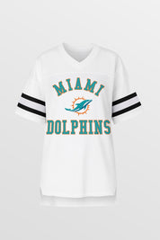 MIAMI DOLPHINS NEXT DOWN ICONIC OVERSIZED FASHION JERSEY BY RANDI MAHOMES