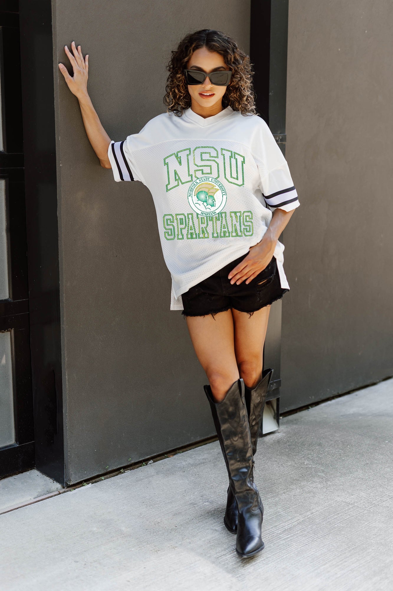 NORFOLK STATE SPARTANS A STEP AHEAD ICONIC OVERSIZED FASHION JERSEY