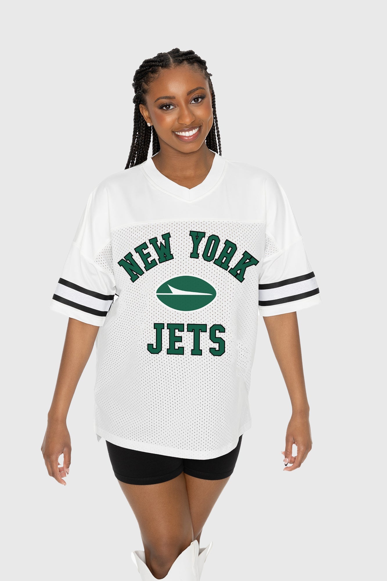 NEW YORK JETS NEXT DOWN ICONIC OVERSIZED FASHION JERSEY BY RANDI MAHOMES