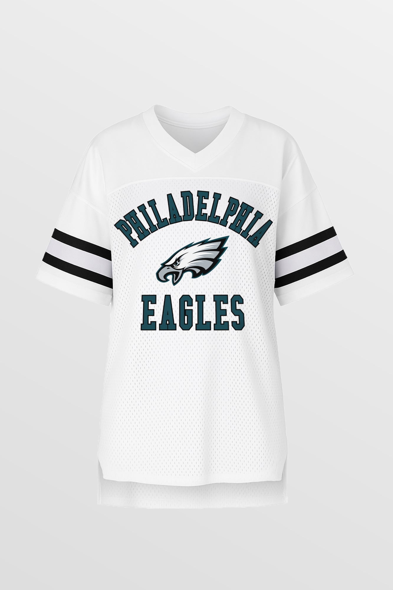 PHILADELPHIA EAGLES NEXT DOWN ICONIC OVERSIZED FASHION JERSEY BY RANDI MAHOMES