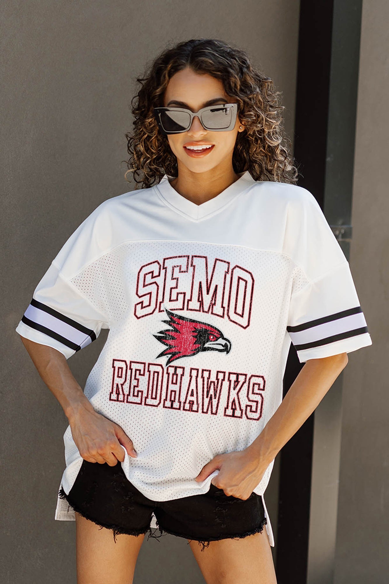 SOUTHEAST MISSOURI REDHAWKS A STEP AHEAD ICONIC OVERSIZED FASHION JERSEY