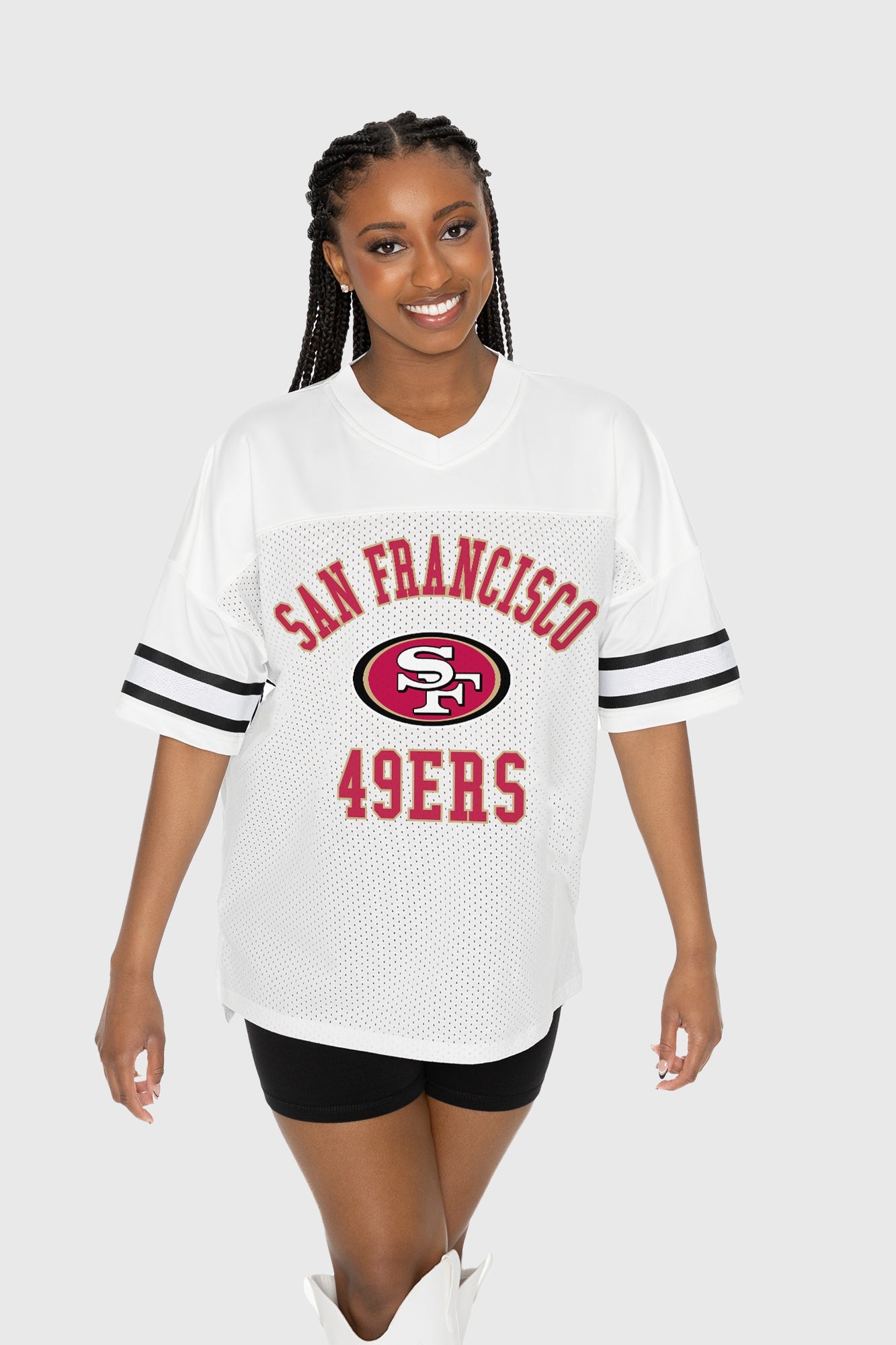SAN FRANCISCO 49ERS NEXT DOWN ICONIC OVERSIZED FASHION JERSEY BY RANDI MAHOMES