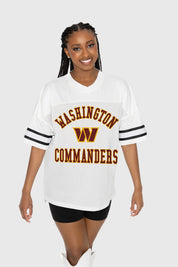 WASHINGTON COMMANDERS NEXT DOWN ICONIC OVERSIZED FASHION JERSEY BY RANDI MAHOMES