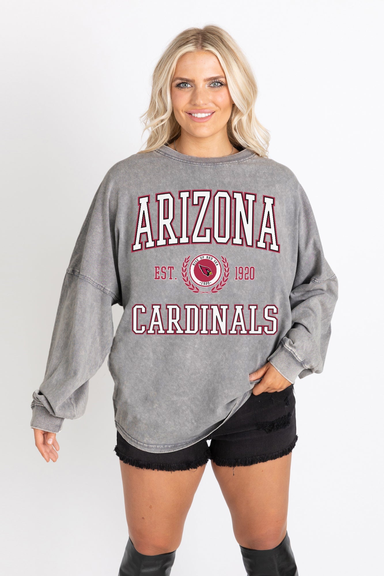 ARIZONA CARDINALS FINAL SCORE FADED WASH PULLOVER