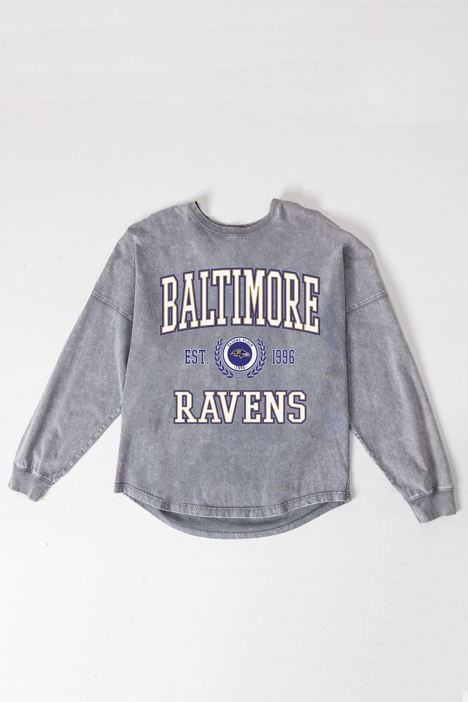 BALTIMORE RAVENS FINAL SCORE FADED WASH PULLOVER