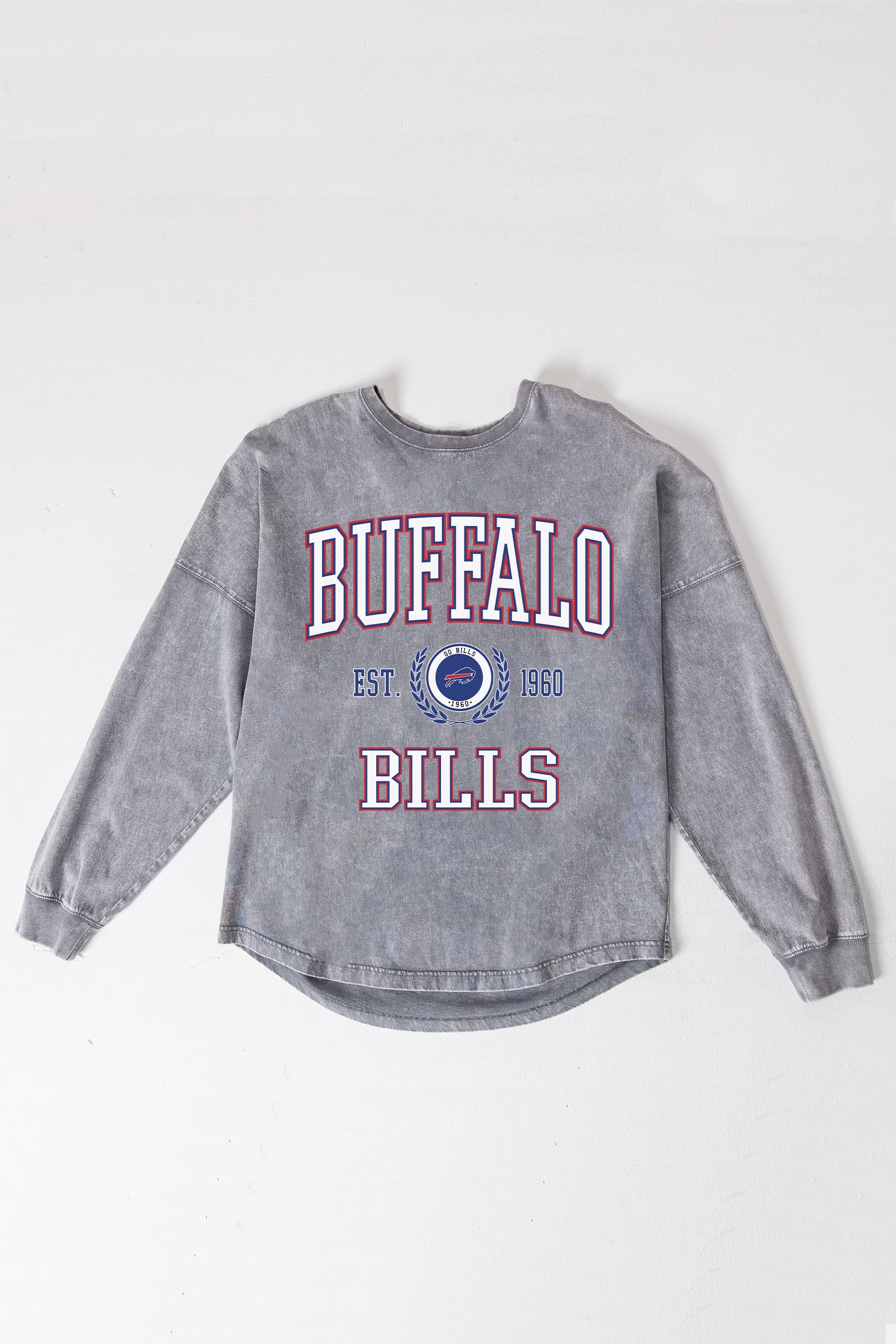 BUFFALO BILLS FINAL SCORE FADED WASH PULLOVER