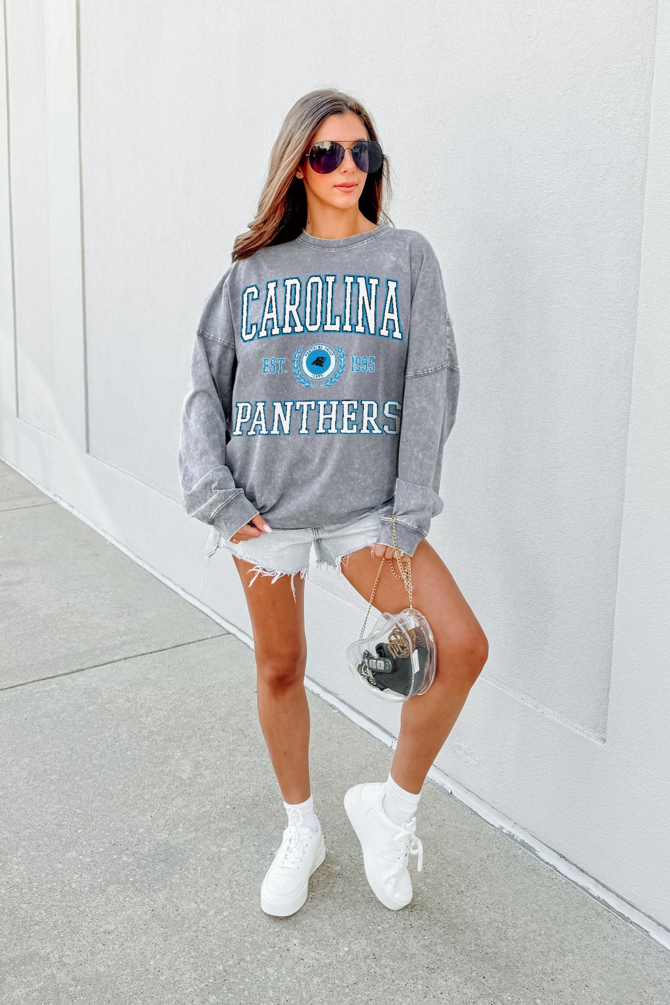 CAROLINA PANTHERS FINAL SCORE FADED WASH PULLOVER