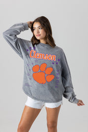 CLEMSON TIGERS STARBOUND OVERSIZED LONG SLEEVE SNOW WASH TEE