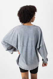 CLEMSON TIGERS STARBOUND OVERSIZED LONG SLEEVE SNOW WASH TEE