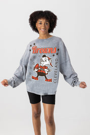 CLEVELAND BROWNS STARBOUND OVERSIZED LONG SLEEVE SNOW WASH TEE