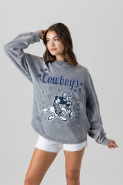 DALLAS COWBOYS STARBOUND OVERSIZED LONG SLEEVE SNOW WASH TEE