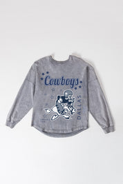 DALLAS COWBOYS STARBOUND OVERSIZED LONG SLEEVE SNOW WASH TEE