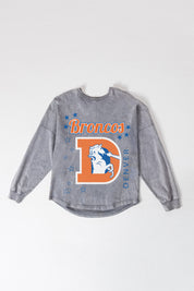 DENVER BRONCOS STARBOUND OVERSIZED LONG SLEEVE SNOW WASH TEE