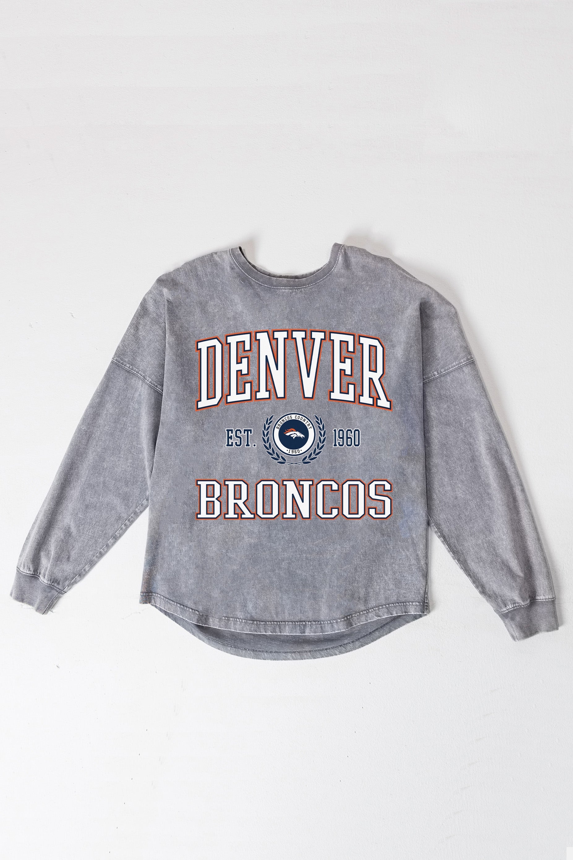 DENVER BRONCOS FINAL SCORE FADED WASH PULLOVER