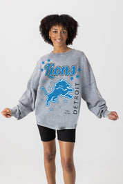 DETROIT LIONS STARBOUND OVERSIZED LONG SLEEVE SNOW WASH TEE