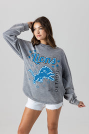 DETROIT LIONS STARBOUND OVERSIZED LONG SLEEVE SNOW WASH TEE