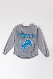 DETROIT LIONS STARBOUND OVERSIZED LONG SLEEVE SNOW WASH TEE