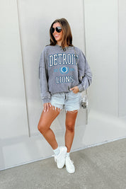 DETROIT LIONS FINAL SCORE FADED WASH PULLOVER