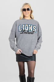 DETROIT LIONS ON THE HUNT FADED WASH PULLOVER