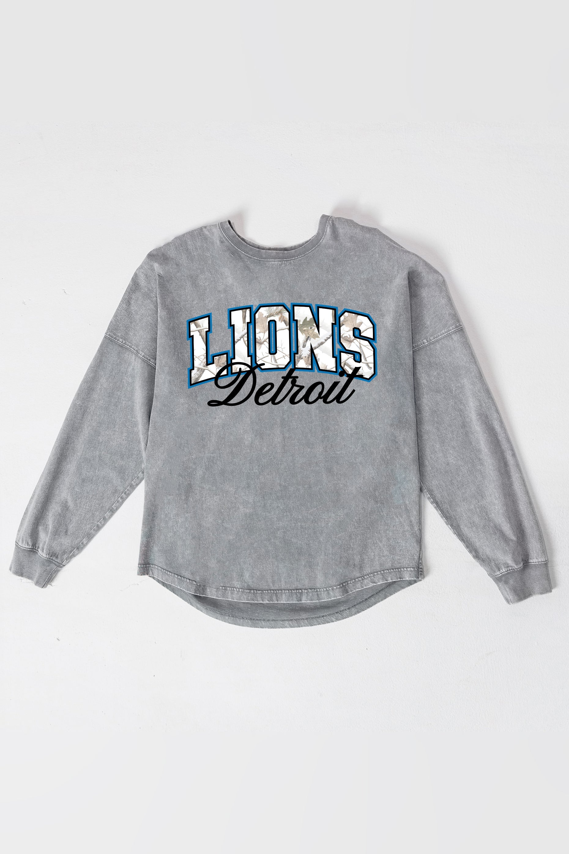 DETROIT LIONS ON THE HUNT FADED WASH PULLOVER