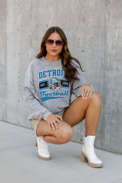 DETROIT LIONS No Timeouts Faded Wash Pullover