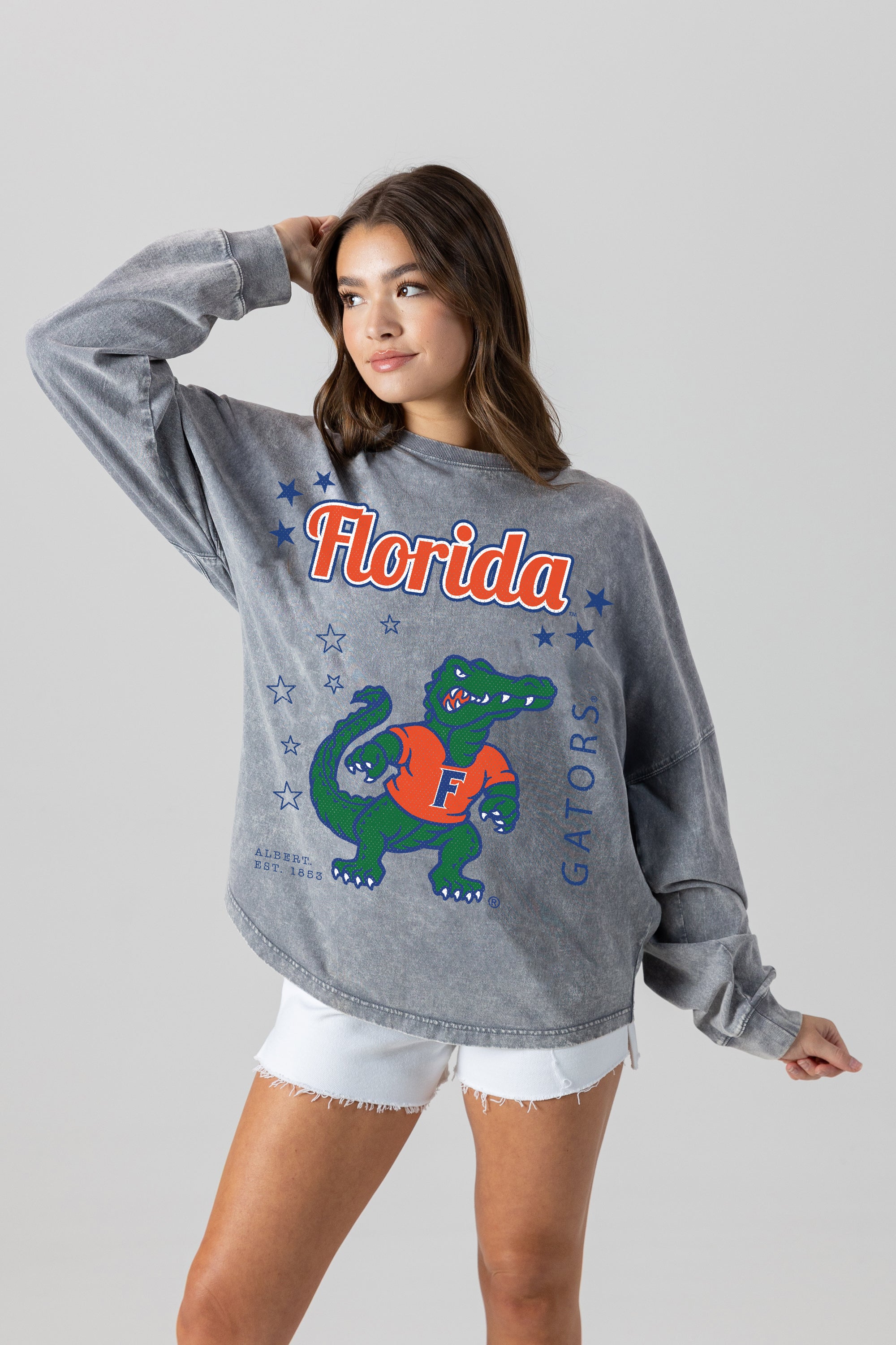 FLORIDA GATORS STARBOUND OVERSIZED LONG SLEEVE SNOW WASH TEE