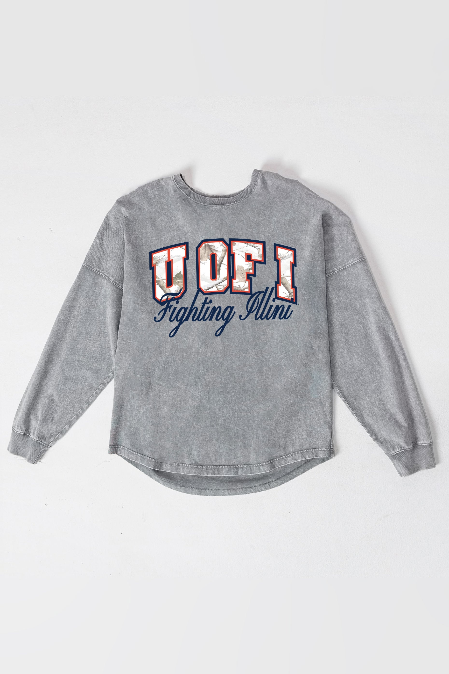ILLINOIS FIGHTING ILLINI ON THE HUNT FADED WASH PULLOVER