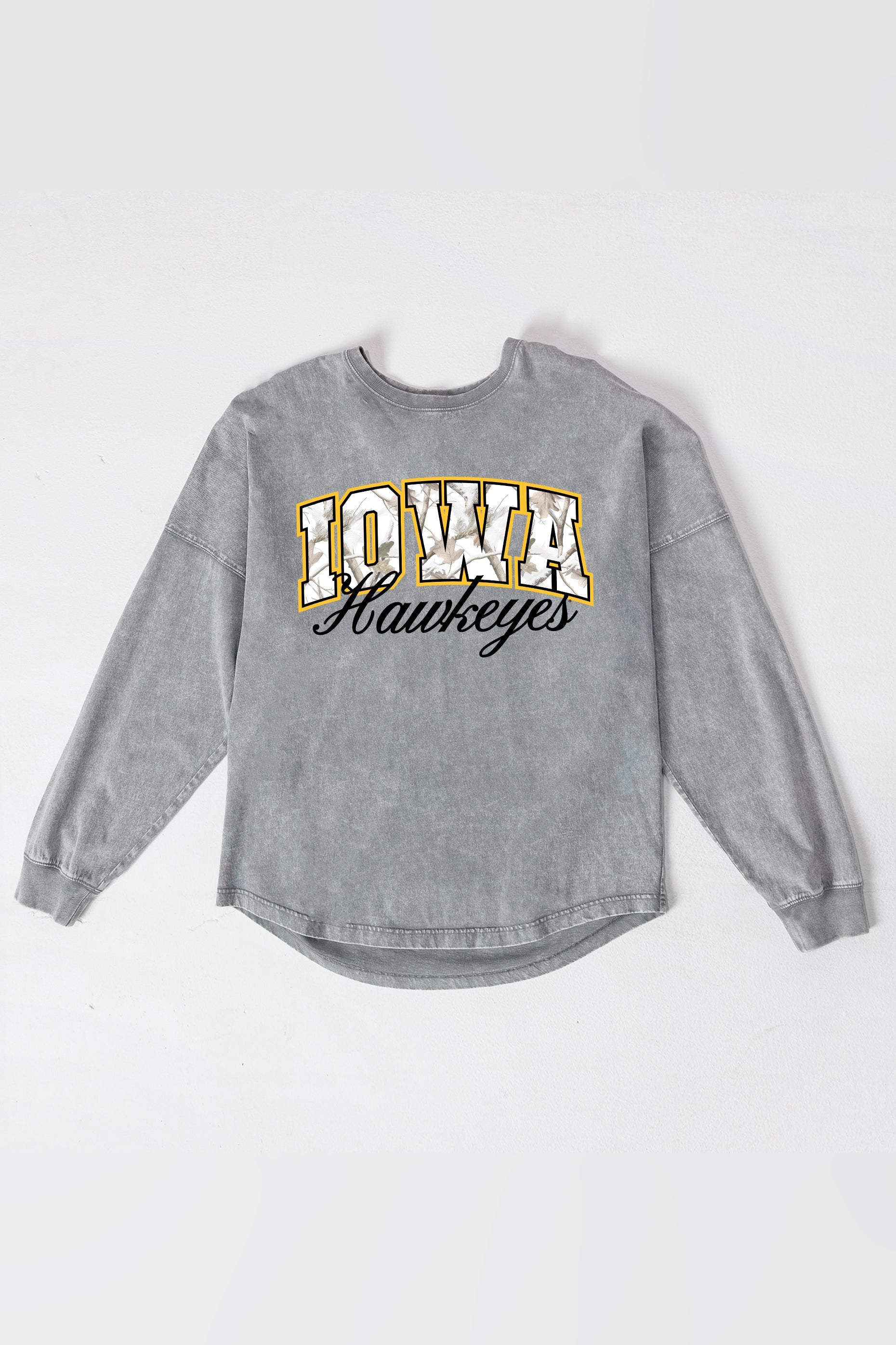 IOWA HAWKEYES ON THE HUNT FADED WASH PULLOVER