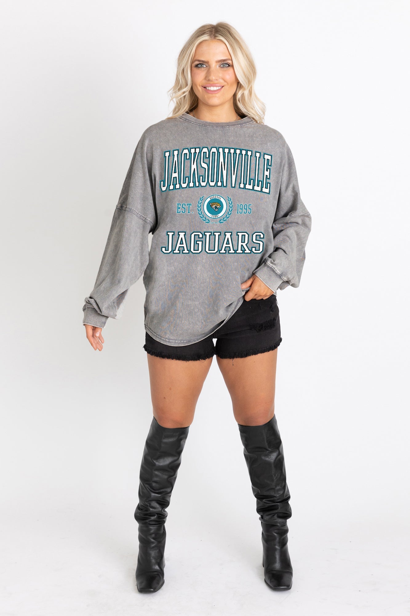 JACKSONVILLE JAGUARS FINAL SCORE FADED WASH PULLOVER
