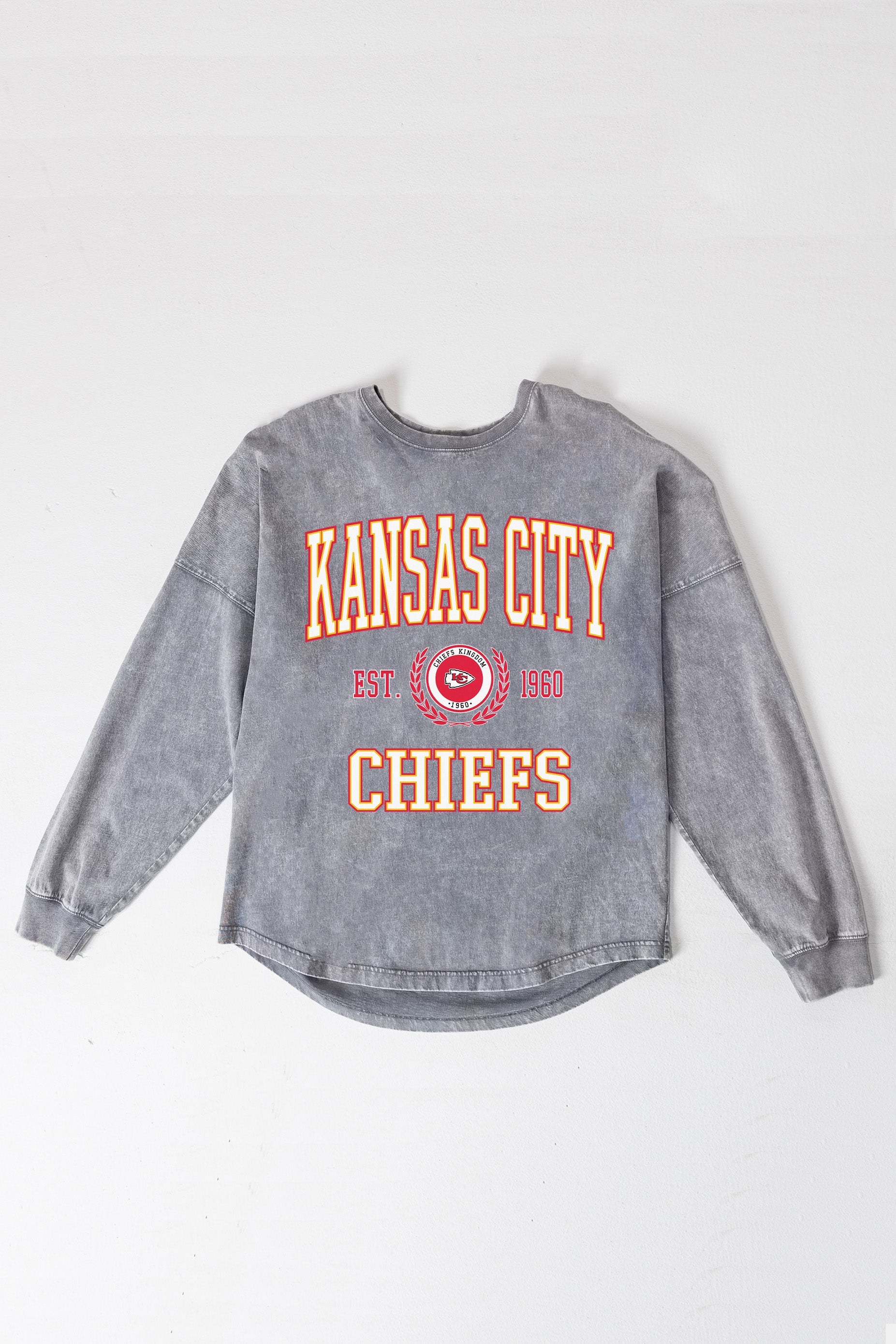 KANSAS CITY CHIEFS FINAL SCORE FADED WASH PULLOVER
