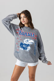 KANSAS JAYHAWKS STARBOUND OVERSIZED LONG SLEEVE SNOW WASH TEE