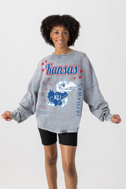 KANSAS JAYHAWKS STARBOUND OVERSIZED LONG SLEEVE SNOW WASH TEE