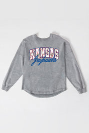KANSAS JAYHAWKS ON THE HUNT FADED WASH PULLOVER