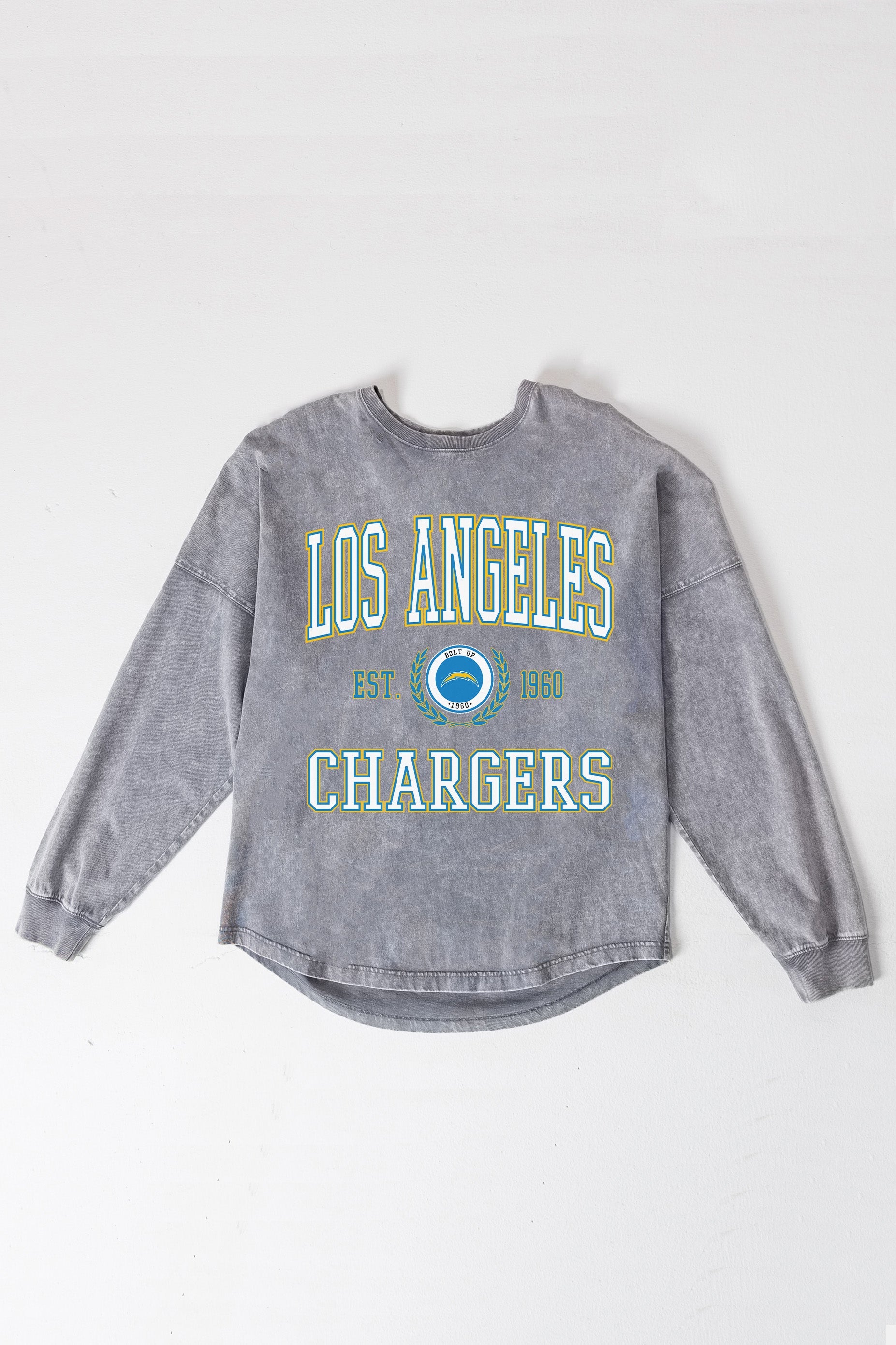 LOS ANGELES CHARGERS FINAL SCORE FADED WASH PULLOVER