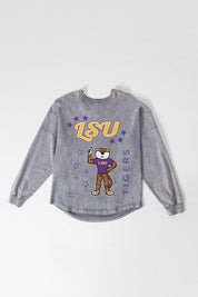 LSU TIGERS STARBOUND OVERSIZED LONG SLEEVE SNOW WASH TEE