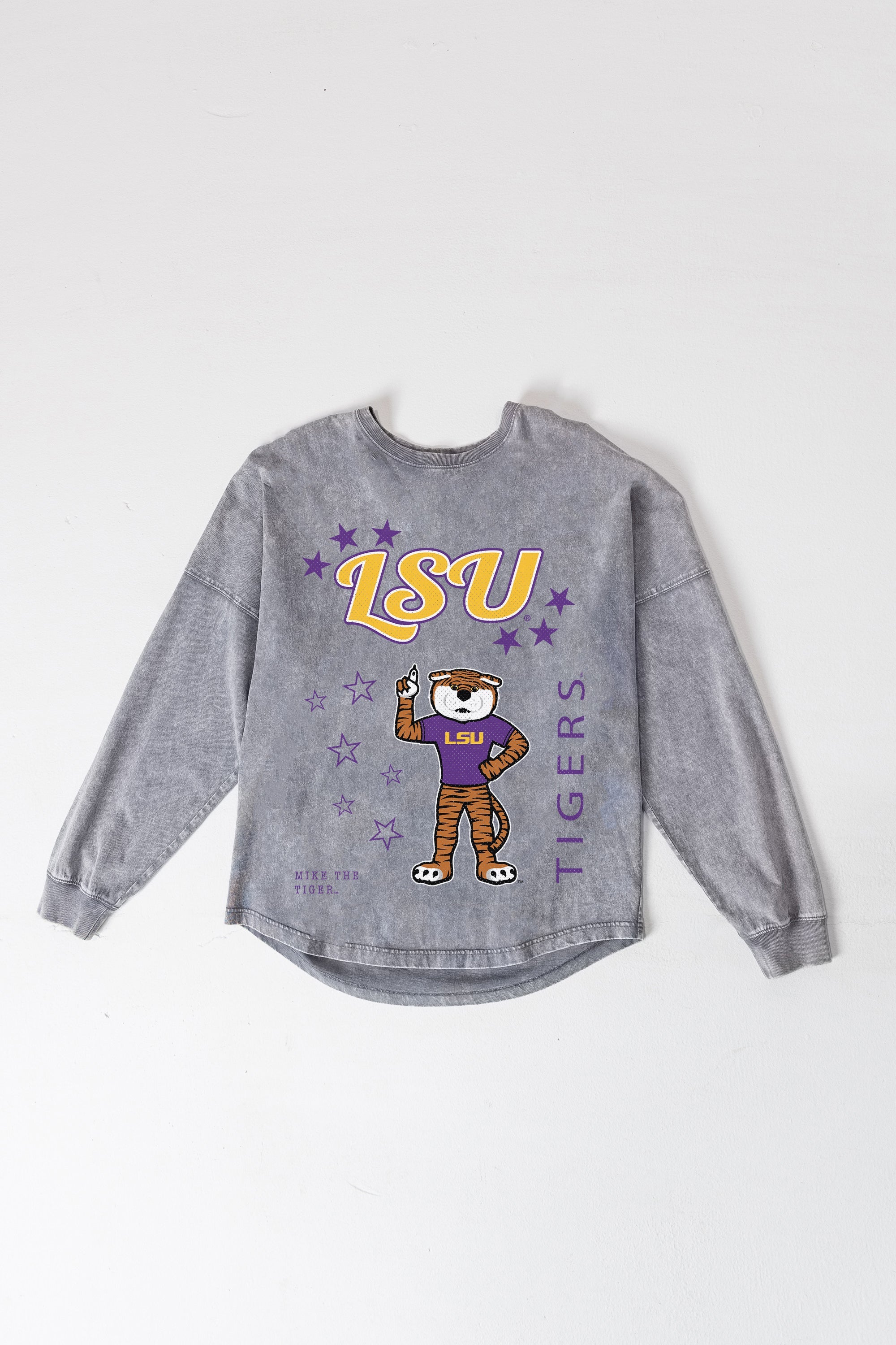 LSU TIGERS STARBOUND OVERSIZED LONG SLEEVE SNOW WASH TEE
