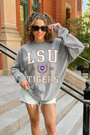 LSU TIGERS FINAL SCORE FADED WASH PULLOVER