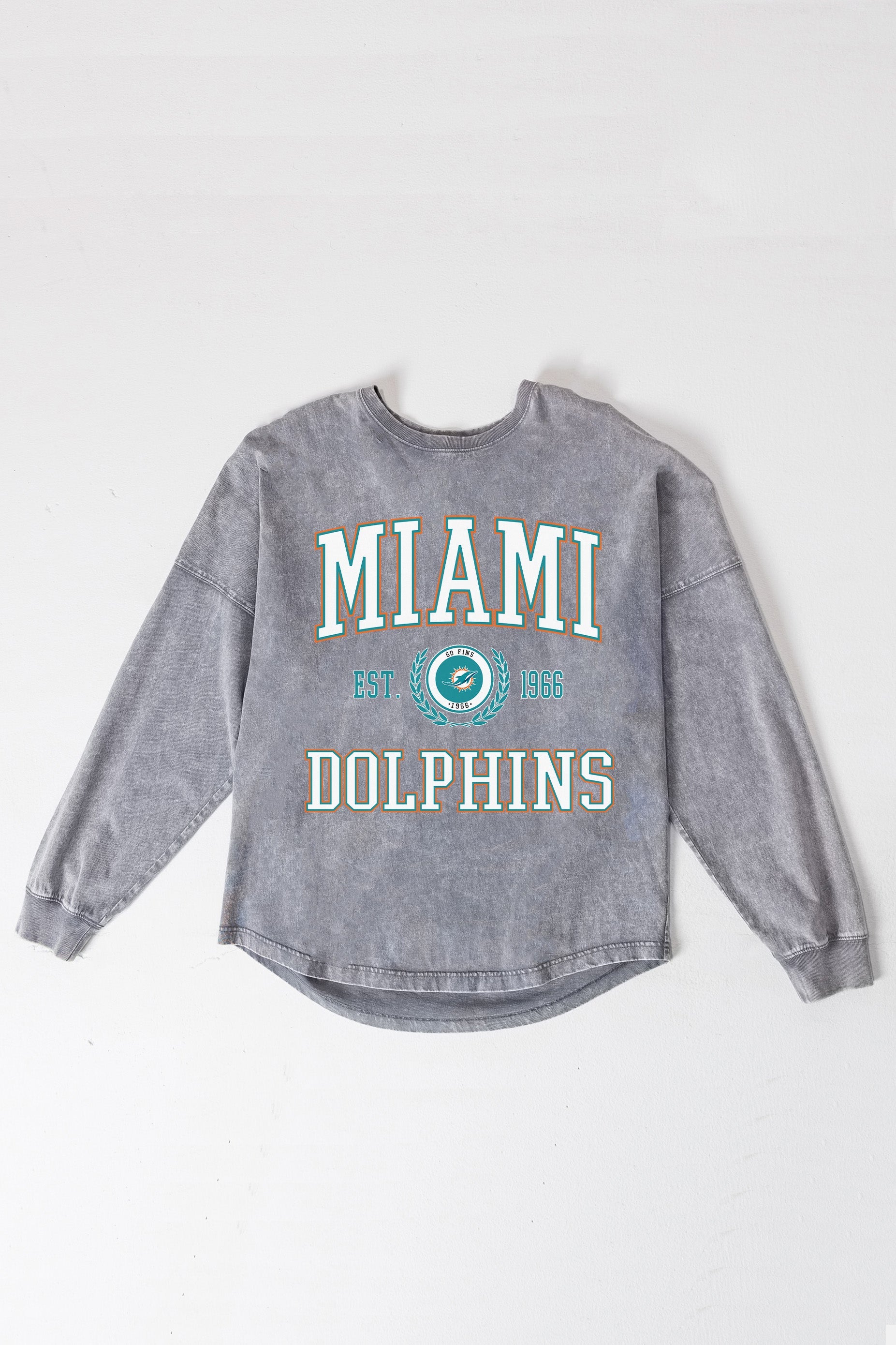 MIAMI DOLPHINS FINAL SCORE FADED WASH PULLOVER