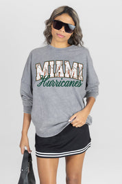 MIAMI HURRICANES ON THE HUNT FADED WASH PULLOVER